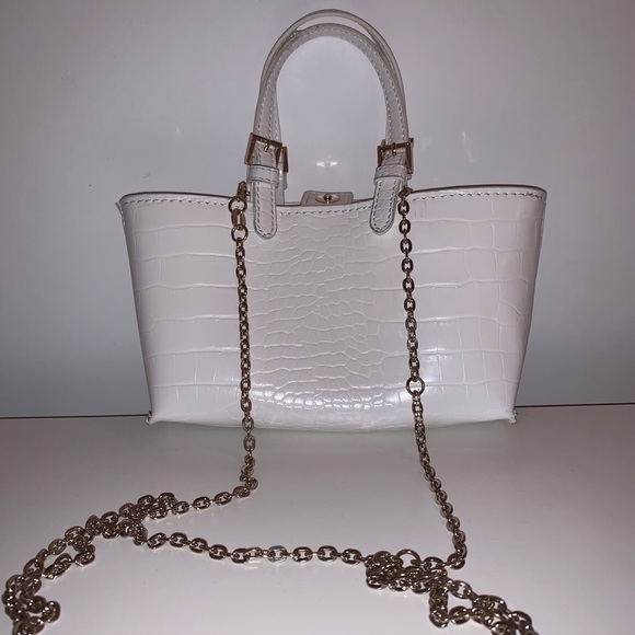 White mini bags, imitation crocodile skin - Picture 1 of 3